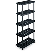 TERRY TS1001251 - Estantería de plástico con 5 niveles ventilados- Negro- 79x39x176 cm